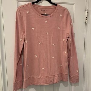 Loft Embroidered Heart Top